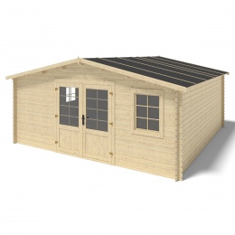 Drewniany domek ogrodowy 25 m2 - 5x5 m - 28 mm