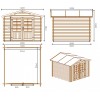 Caseta de jardín de madera 9 m2 - 3x3 m - 28 mm - impregnada