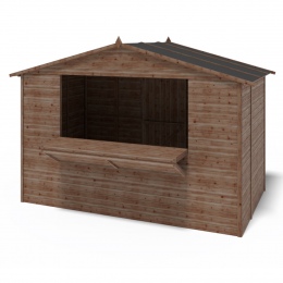 Kiosk domek handlowy 5.72 m2 - 3.11x1.84 m - 19 mm - Impregnowany