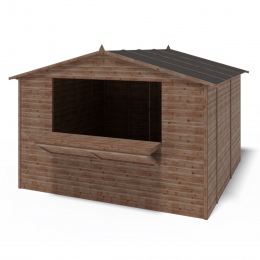 Kiosk domek handlowy 9.42 m2 - 3.11x3.03 m - 19 mm - Impregnowany