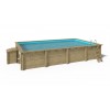Wooden pool 8,20x5,20 - H.1,45 m - with filtration and cabinet for accessories