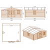 Holzhaus, Geräteschuppen 25m2 - Größe: 5x5m - 28 mm Wandstärke - Farbe: Holz - inklusive Montagematerial
