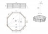 Piscine de jardin en bois - 5,37x5,37 x H.1,31 m - octagonal - coffre de filtration compris