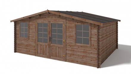La casetta da giardino in legno - 20m2 - 5x4m - impregnata - 28mm - colore: marrone