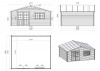 Abri de jardin en bois - 6x5 m - 42 m2 + terrasse avec balustrade et avant-toit en bois