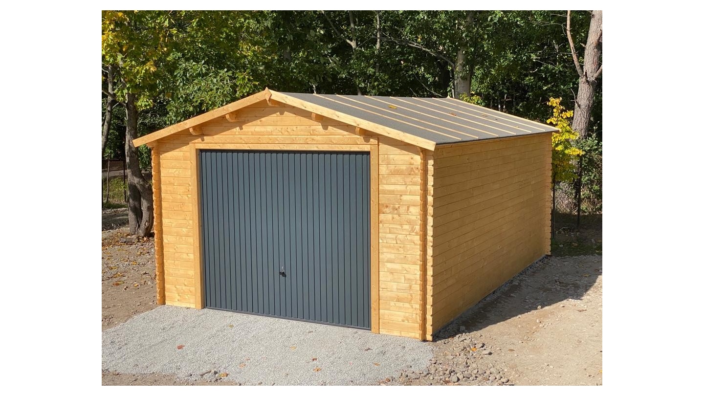 Wooden Garage Q With Up And Over Door / 6 X 6,5 M / 70 MM - Casetas de  Jardin 24