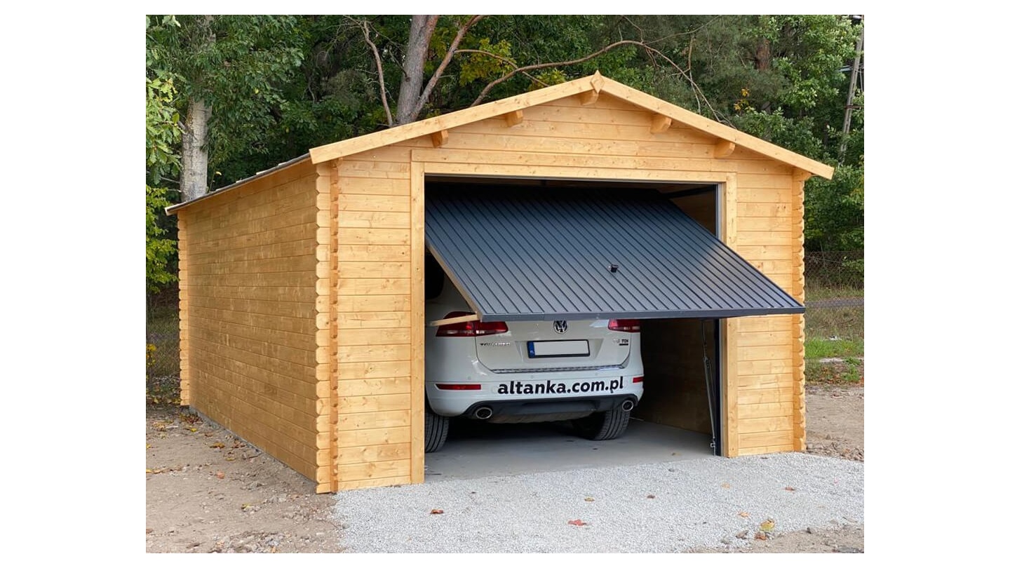 Garage en bois naturel, 24m2, Ep. 28mm, 4x6m, ALTANKA