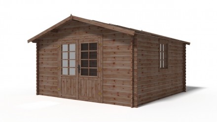 Casetta da giardino in legno - 15,20m2 - 3,90x3,90m - impregnata - 34mm - colore: marrone