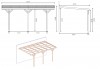 Carport, garage shelter - 3x5,24 m - 15 m² - mounted to the wall of the building 