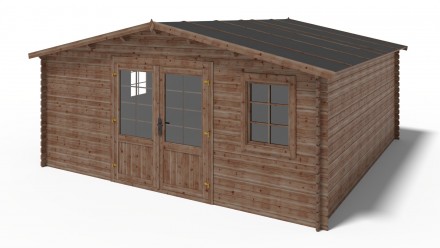 La casetta da giardino in legno - 25m2 - 5x5m - impregnata - 28mm - colore: marrone