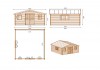 Wooden garden house, tool shed | 20m2 | 5x4m | Wall thickness 45 mm | Impregnated | Color: Brown