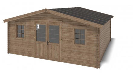 La casetta da giardino in legno | 20m2 | 5x4m | impregnata | 45mm | colore: Marrone