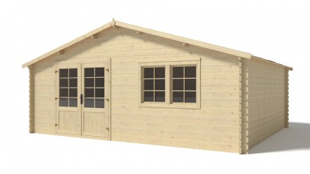 Holzhaus, Geräteschuppen 30m2 - Größe: 6x5m - 40 mm Wandstärke - Farbe: Holz - inklusive Montagematerial