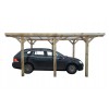 Tettoia posto auto coperto in legno 3,04x5,12 m - 15,56 m2 - copertura PVC 