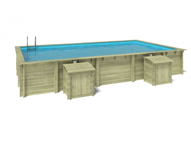 Schwimmbecken aus holz - 10,20x5,20 x H.1,44m - rechteckig