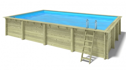 Schwimmbecken aus holz - 8,20x5,20 x H.1,45m