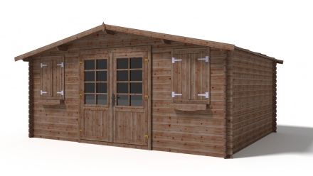Wooden garden house 20 m2 - 5x4 m - 28 mm - Impregnated