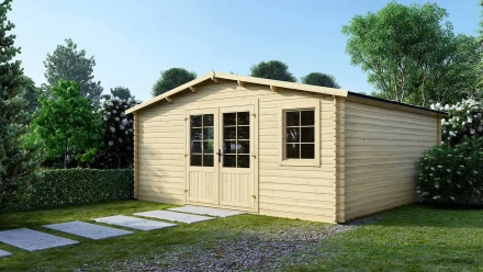 Gartenhaus, Gerätehaus 25m2 - Größe: 5x5m - 28 mm Wandstärke - Farbe: Holz - inklusive Montagematerial