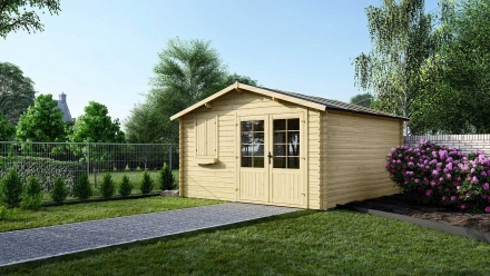 Wooden garden house 16 m2 - 4x4 m - 28 mm