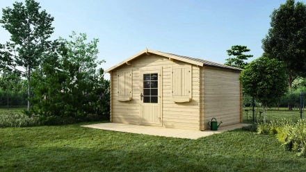 Gartenhaus, Gerätehaus 12m2 - Größe: 4x3m - 28 mm Wandstärke - Farbe: Holz - inklusive Montagematerial