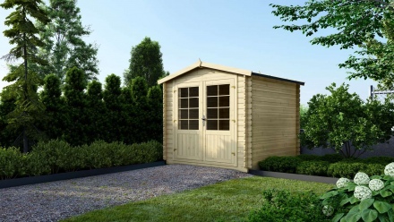 Gartenhaus, Gerätehaus 6,25m2 - Größe: 2,50x2,50m - 28 mm Wandstärke - Farbe: Holz - inklusive Montagematerial