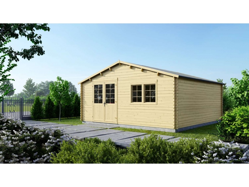 Wooden garden house 36 m2 - 6x6 m - 40 mm