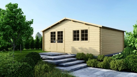 Gartenhaus, Gerätehaus 30m2 - Größe: 6x5m - 40 mm Wandstärke - Farbe: Holz - inklusive Montagematerial