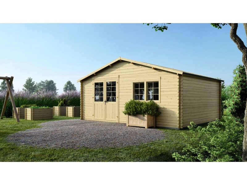 Wooden garden house 30 m2 - 6x5 m - 40 mm