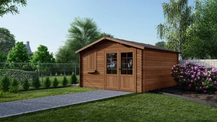 Caseta de jardín de madera 16 m2 - 4x4 m - 28 mm - impregnada