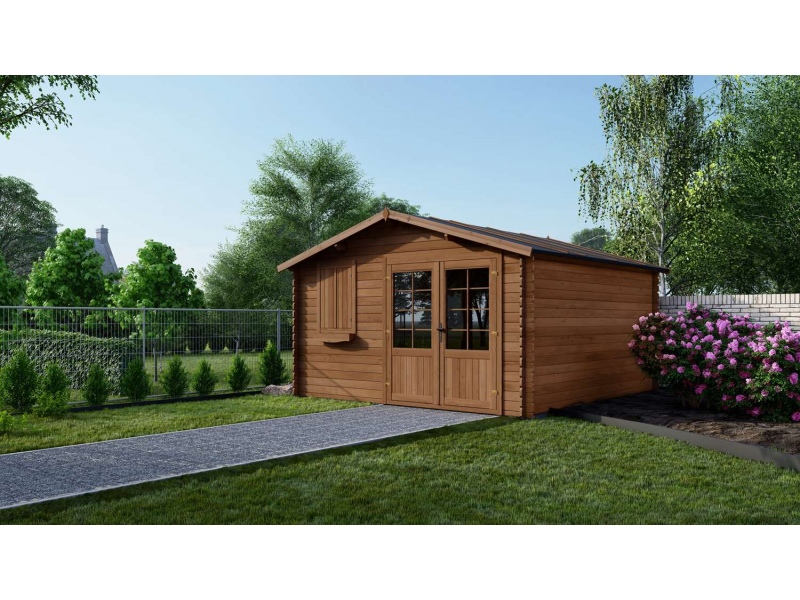 Wooden garden house 16 m2 - 4x4 m - 28 mm - Impregnated