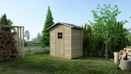 Abri de jardin en bois 2,17 m2 - 1,77x1,23 m - traité - Couleur: vert