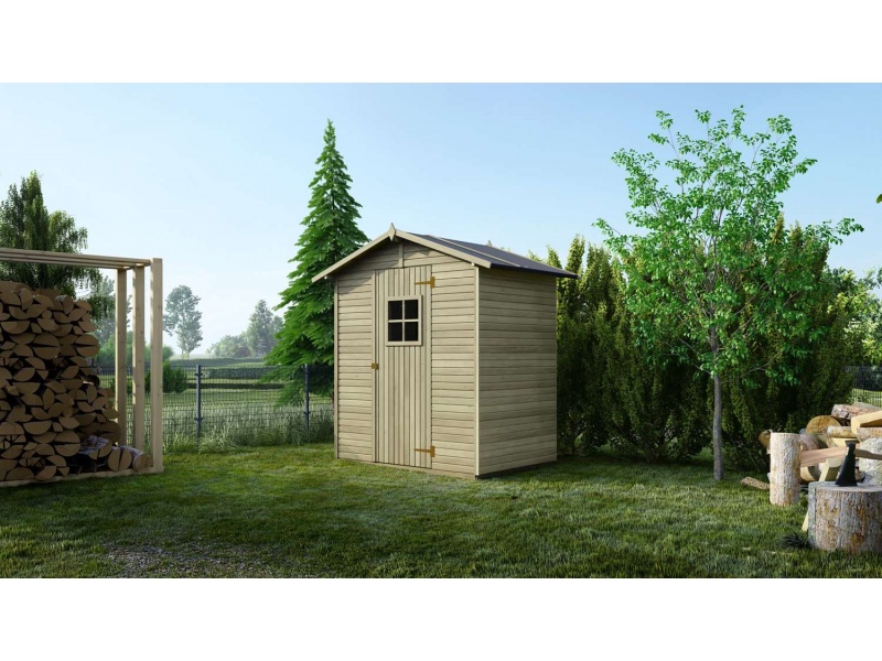 Abri de jardin en bois 2,17 m2 - 1,77x1,23 m - traité - Couleur: vert