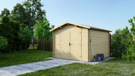 Gartenhaus, Gerätehaus 9m2 - Größe: 3x3m - 28 mm Wandstärke - Farbe: Holz - inklusive Montagematerial