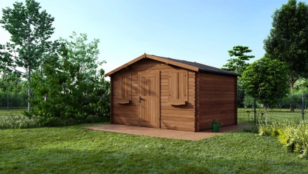 Casetta da giardino in legno - 12m2 - 4x3m - impregnata - 28mm - colore: marrone