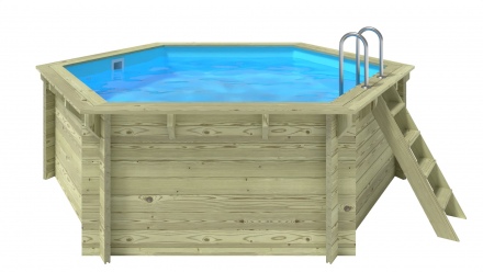 Wooden pool 3,55x4,09 - H.1,17 m - with filtration