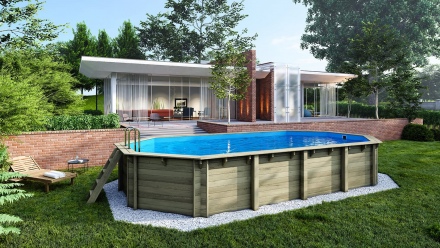 Wooden pool 8,57x4,57 - H.1,31 m - with filtration
