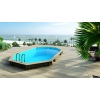 Wooden pool 6,57x4,57 - H.1,31 m - with filtration and cabinet for accessories